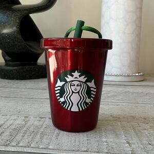 2016 Starbucks Stainless Steel Red Cold Cup Ornament